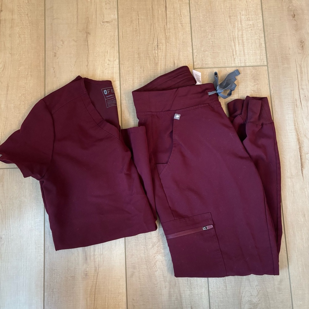 Burgundy Scrub Set